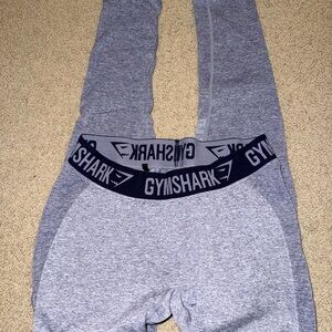Gymshark Gray Leggings with Black Waistband